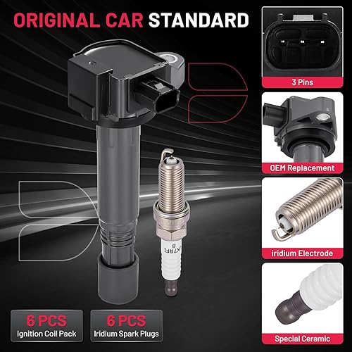 Vista 87 de BDFHYK Paquete de bobinas de encendido y bujías de iridio compatibles con Acura RSX Honda Accord Civic CR-V Element repuesto para UF583 UF311