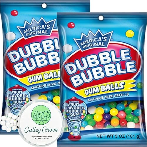 Paquete de repuestos para máquina de chicles con Dubble Bubble America's Original de 12 pulgada 0.512 in, sabor a fruta surtido, Kosher, sin gluten,
