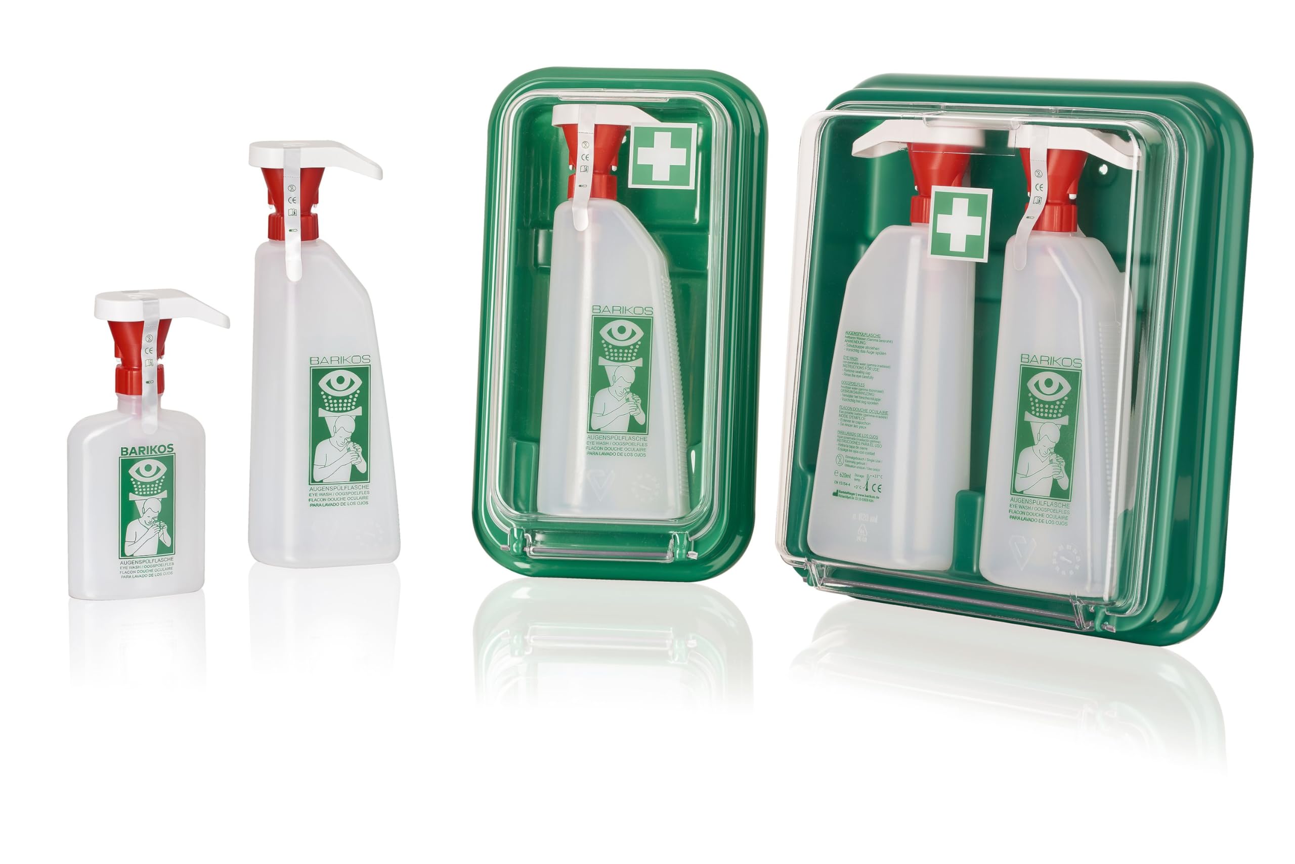 Augenspülflaschen-Set: Augenspülflasche 620 ml inkl. Wandbehälter, Erste Hilfe Augendusche