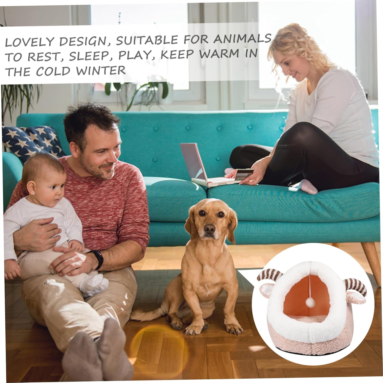 SUPVOX Lovely Cat Cotton Nest Bed Mat Warm Pet Cushion for Cats Small Dogs Removable Washable for Indoor Use for Autumn