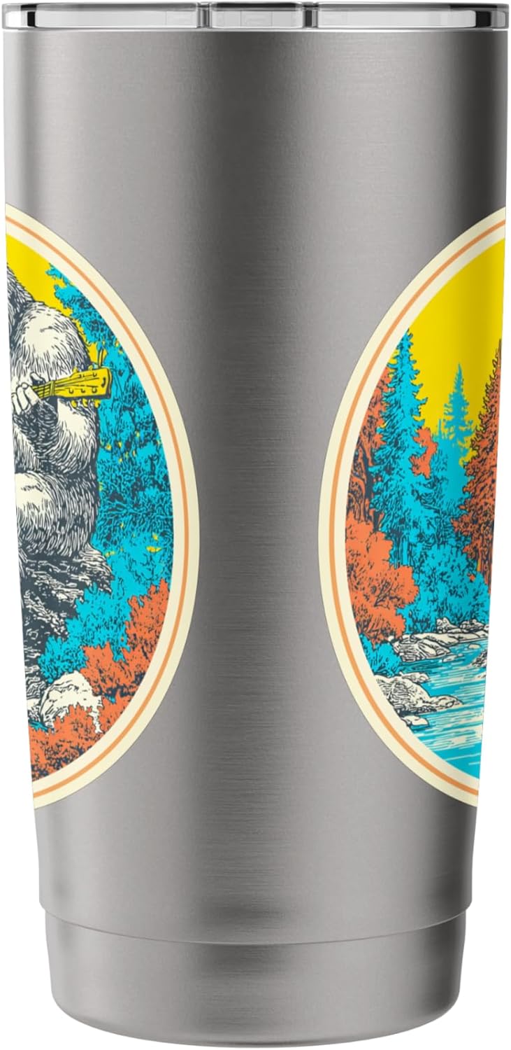 Yeti Play Guitar | Rock Star | 60s 70s Rock Music Stainless Steel Insulated Tumbler