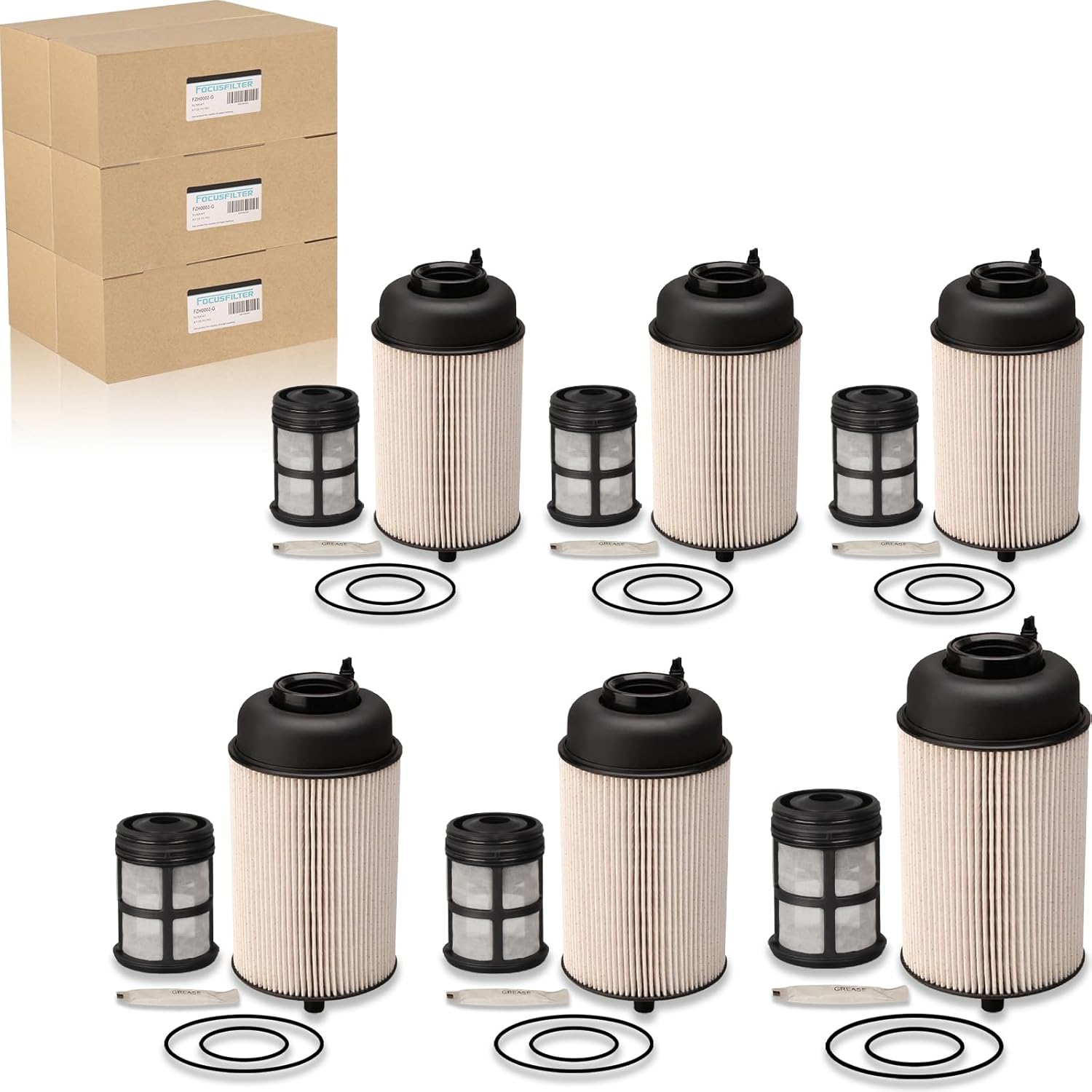 FOCUSFILTER PF9908 P551063 A4720900651 OEM Grade Fuel Filter, for Detroit Diesel Engines DD13 DD15 DD16 Western Star Freightliner, Replaces WF10103 A4720900451 A4720900551 A4700903151(Pack of 6)