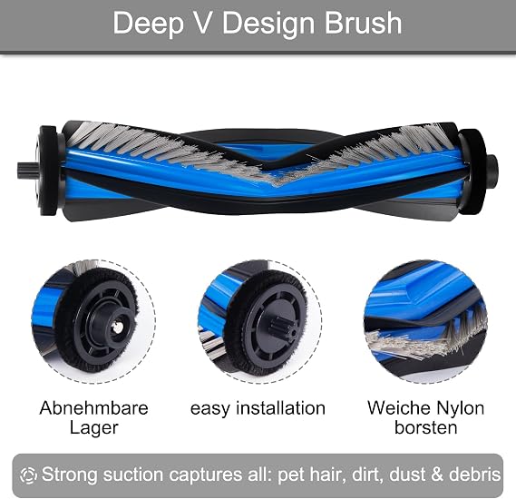 Accessories Kit for Ecovacs Deebot X11 OmniCyclone Robot Vacuum Replacement Parts, 1 Main Brush, 4 Filters, 2 Mopping Roller, 6 Side Brushes, 2 Filter Sponges, 1 Cleaning Brush
