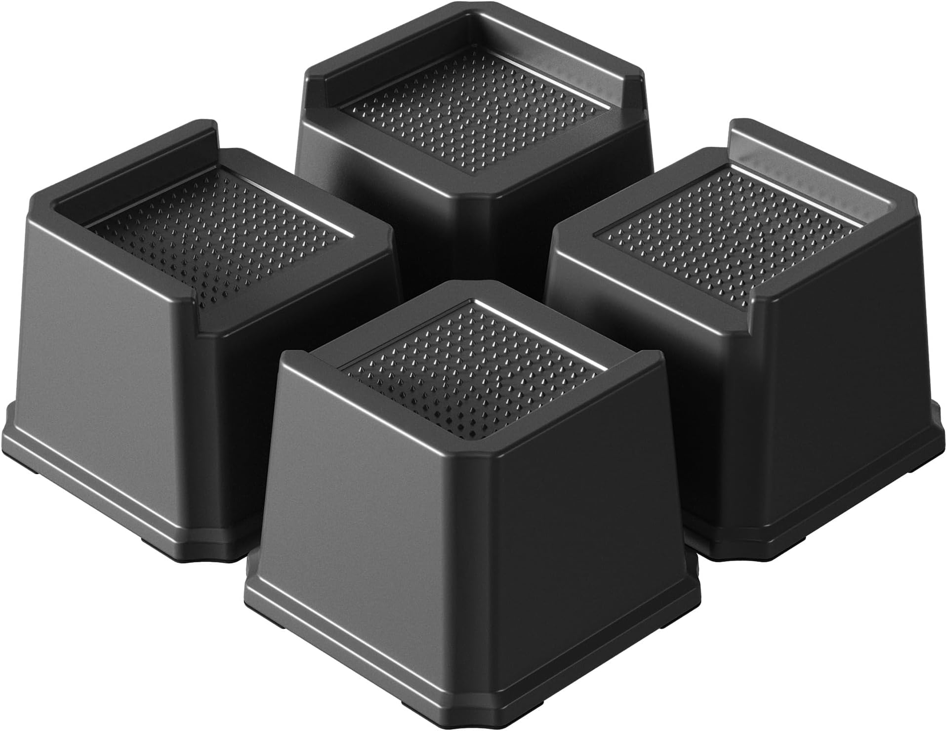 Bed Risers 3 Inch Heavy Duty 4 Pack L-Shaped Bed Furniture Elevators 1,500 lbs Lifts Up Riser for Sofa and Table