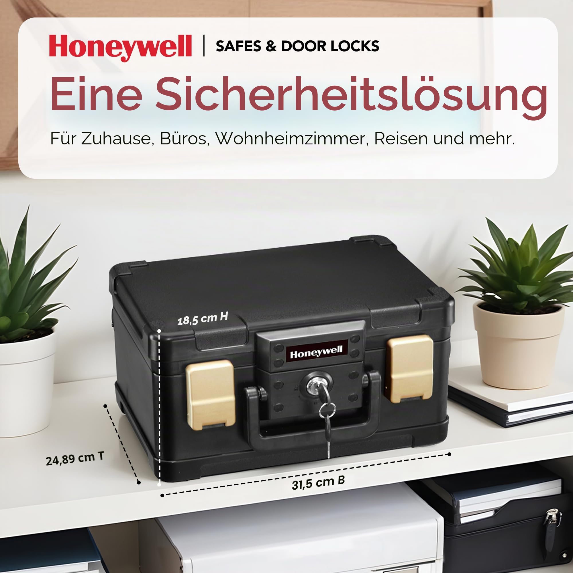 Honeywell 1102G Wasserdichter feuerfester Dokumentenkassette 4L 30 Minuten Schutz