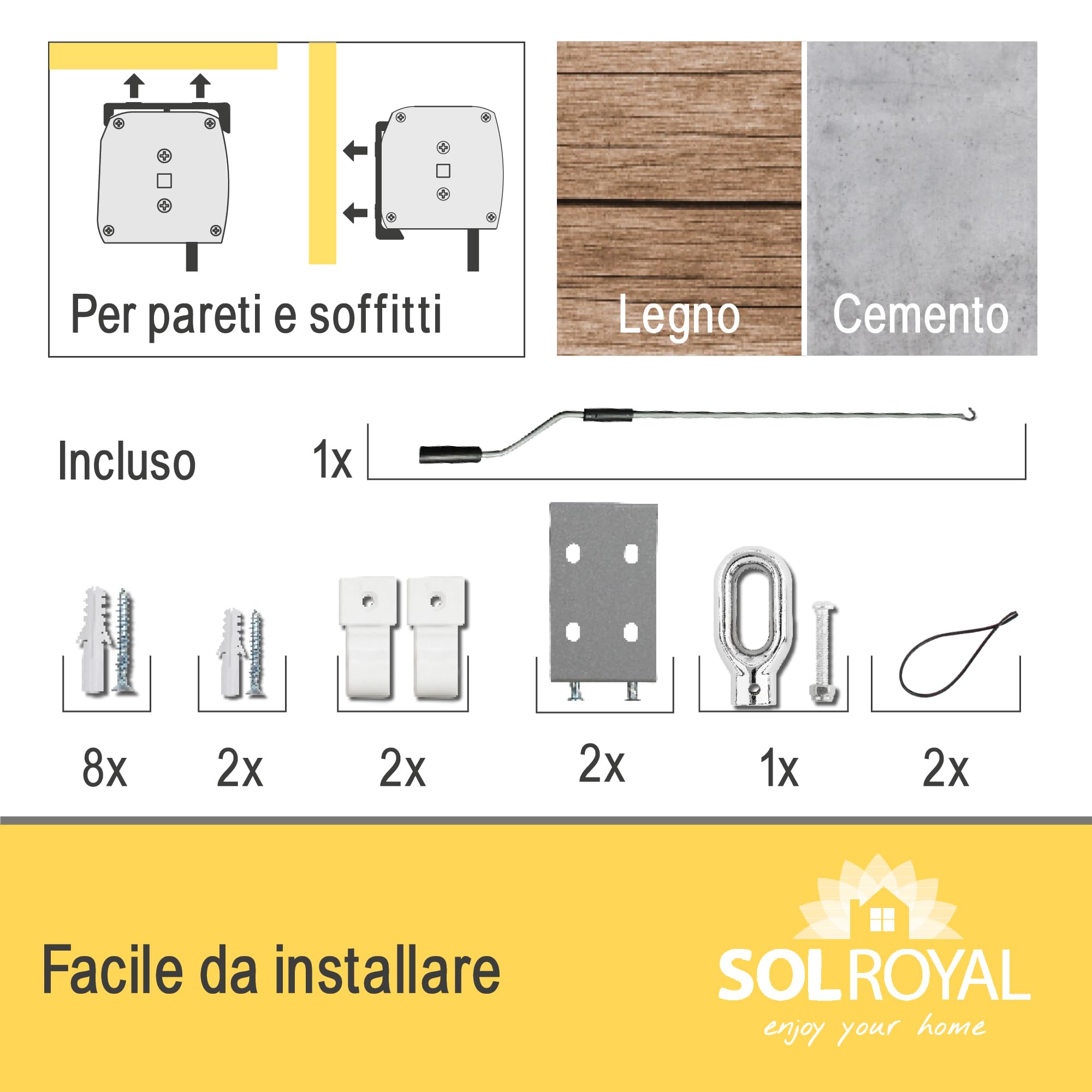 Sol Royal Tenda da sole verticale 180x250 cm MS5 idrorepellente Grigio