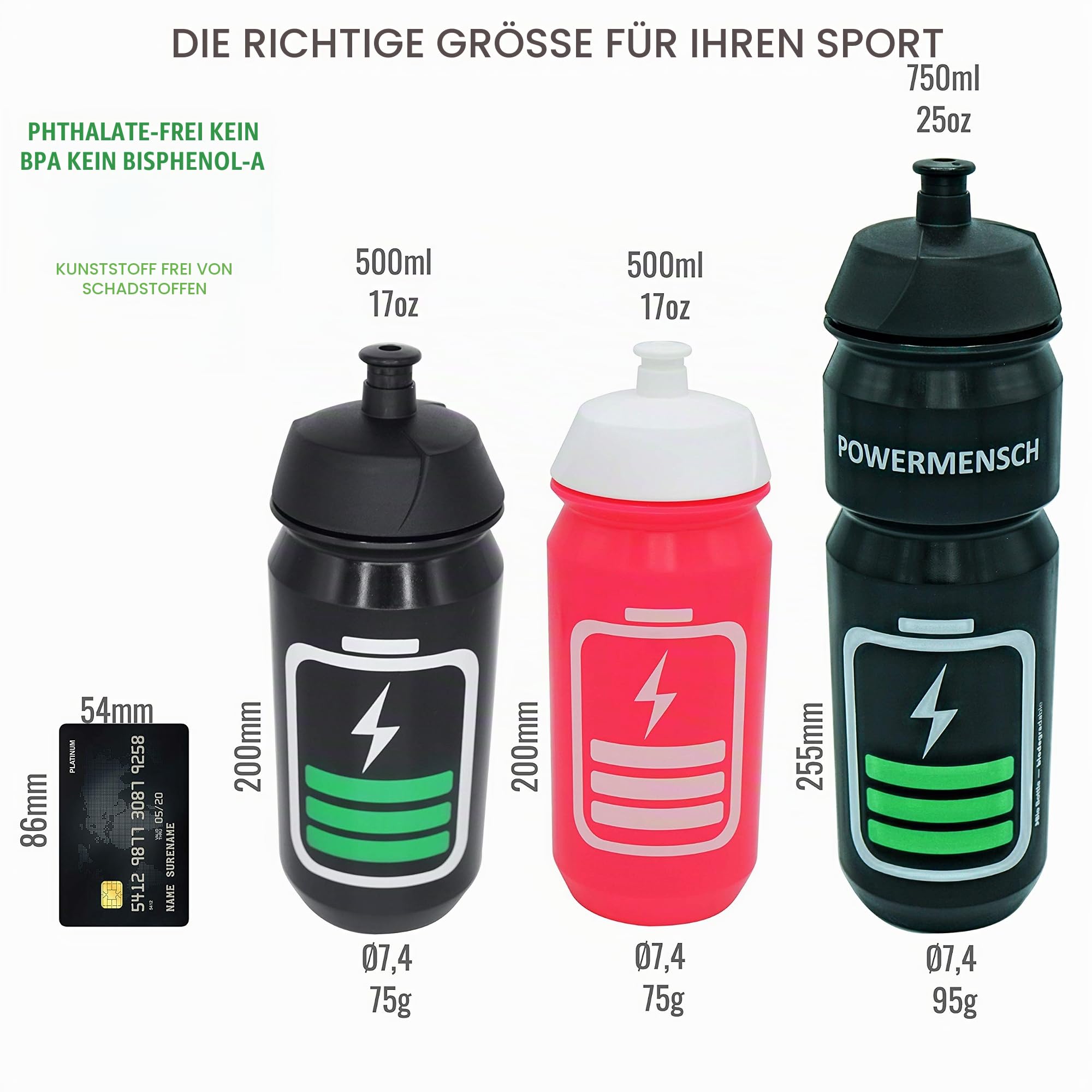 Fahrrad Trinkflasche 750ml BPA-frei – 100% Dichtigkeits-Garantie & Auslaufsicher – Große Radflasche für Rennrad & MTB – 0,75L Geschmacksneutral & Spülmaschinengeeignet – Made in EU Sport & Freizeit