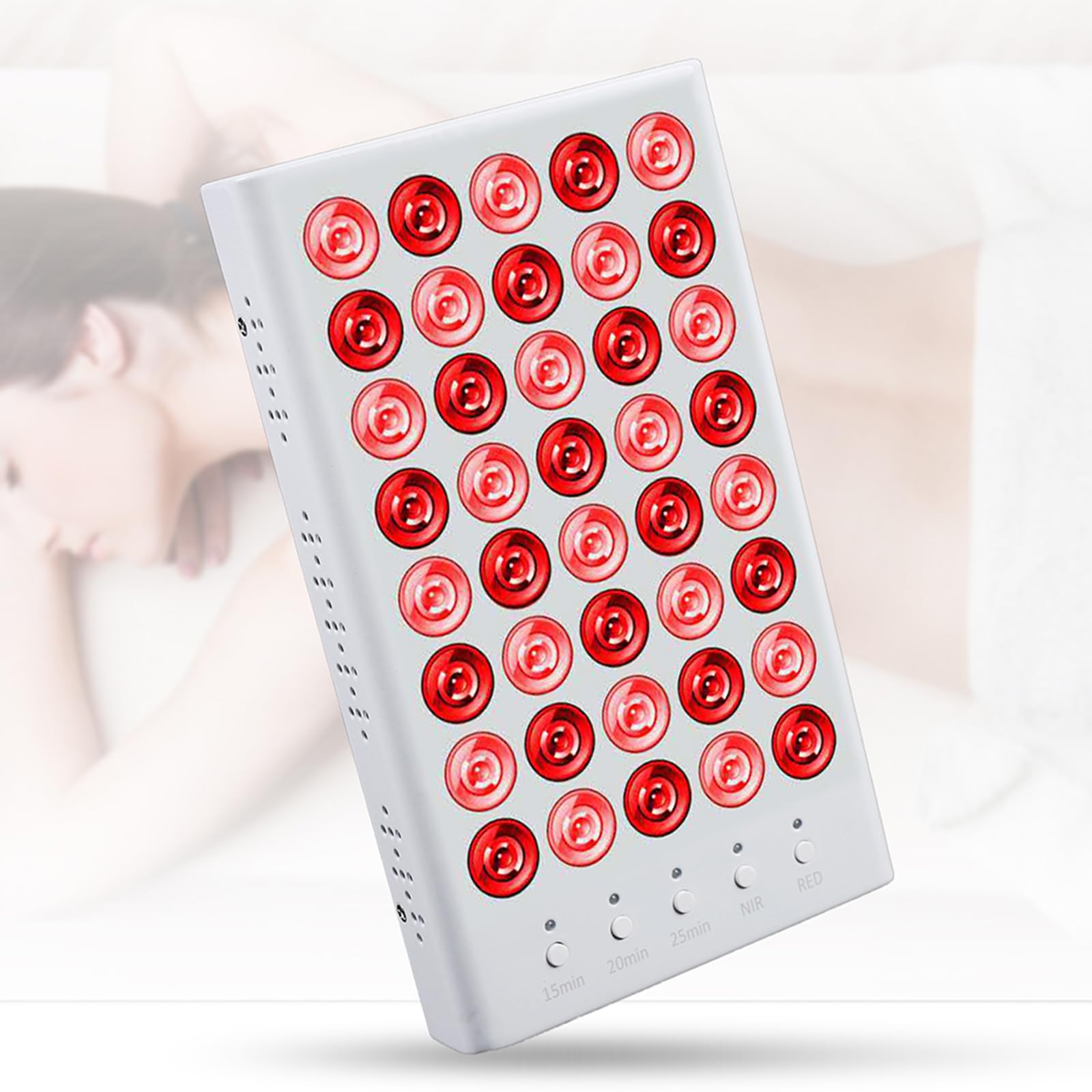 Pannello lampada a luce rossa, 200 W, clinica, anti-invecchiamento, 40 LED, per alleviare il dolore, lampada a infrarossi con supporto e doppia modalità per viso, collo, corpo, muscoli, schiena