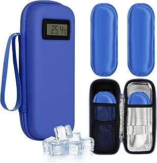 Fefod Estuche Insulina, Nevera Insulina de Viaje con 2 Bolsas de Hielo Refrigerado TSA, Estuche Medicamentos para Diabet...