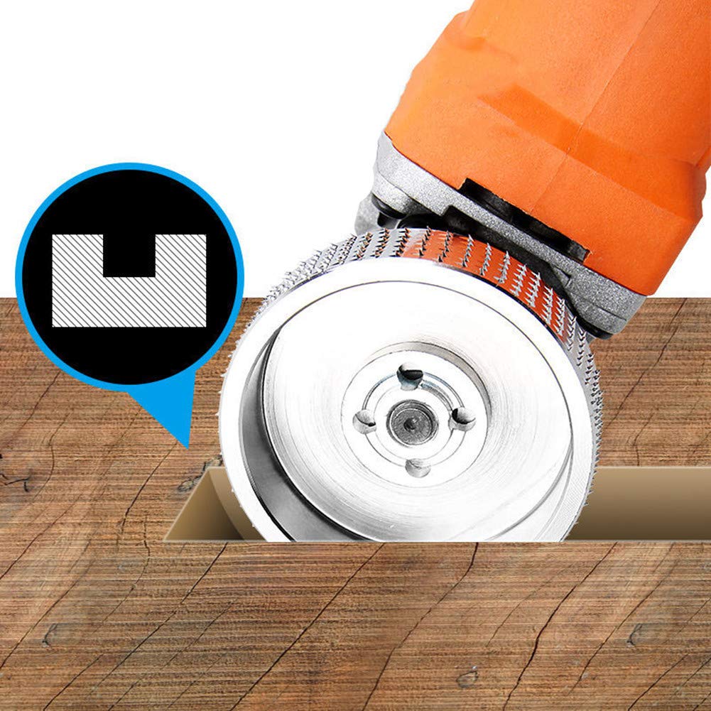 Wood Carving disc,Grinder Wood Tungsten Carbide Grinding Wheel Grinder Shaping Disc Bore Wood Sanding Carving Tool Woodworking Angle Grinder Attachment (Silver)
