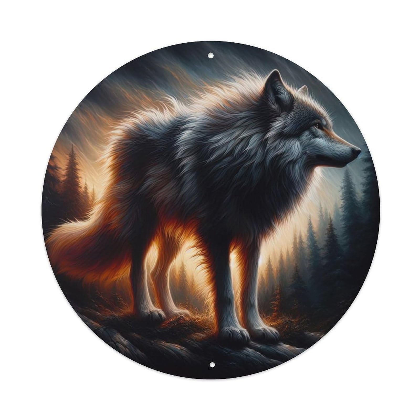 Animal Wolves on The Mountaintop Metal Tin Sign