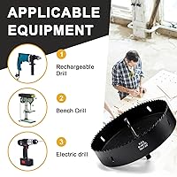 Vista 131 de Sierra perforadora de 4 1/8 pulgadas (4.134 in) para madera y plástico, broca de núcleo de cortador de agujeros bimetálico HSS para paneles de yeso