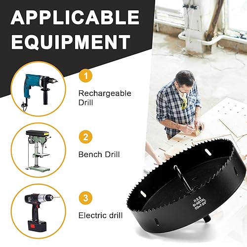 Vista 140 de Sierra perforadora de 2 3/4" (70 mm) para madera y plástico, broca de núcleo de cortador de agujeros bimetálico HSS para paneles de yeso, tableros