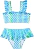 Two Piece Swimsuits for Girls Ruffles Bikini Set Mermaid Bathing Suit for 3-10 Years