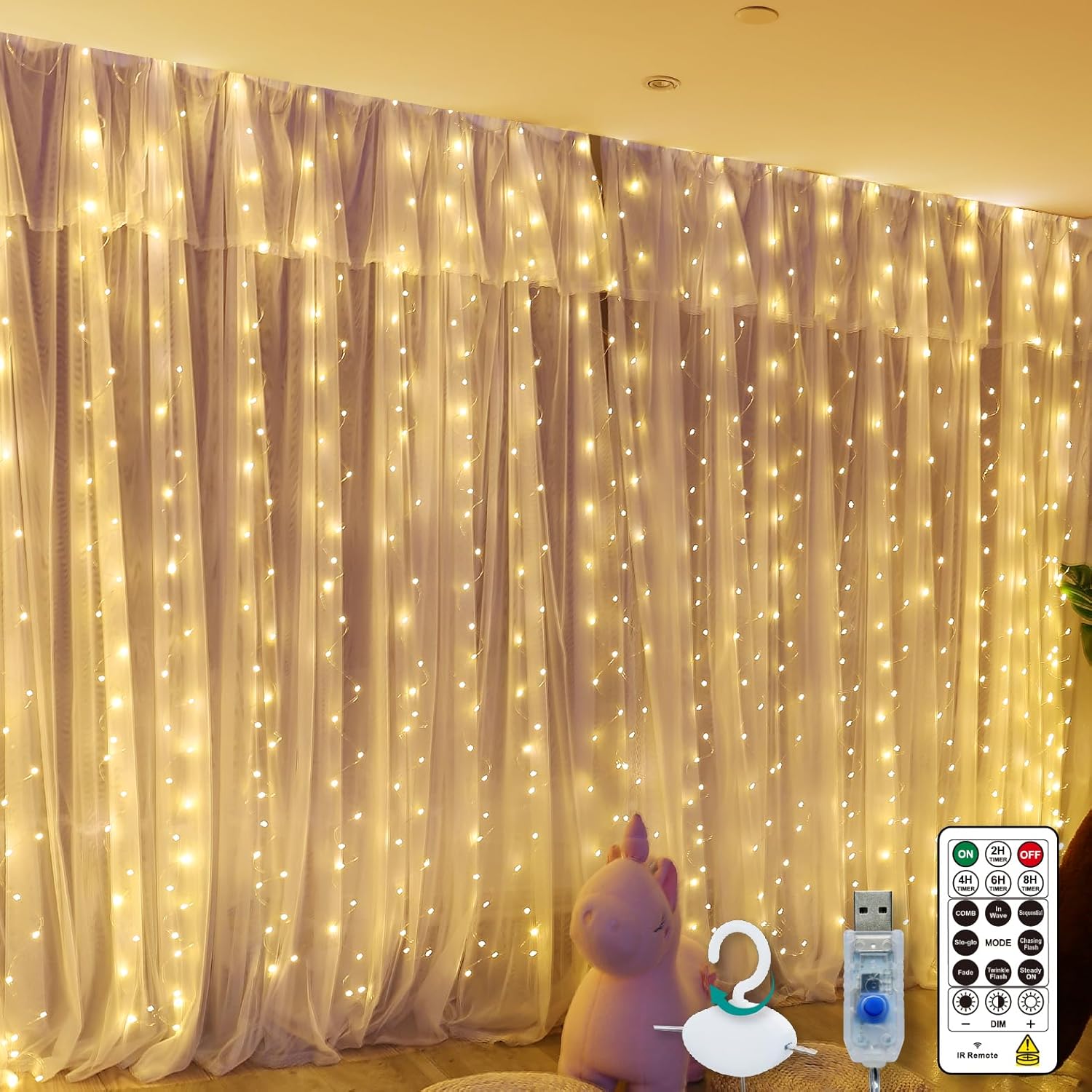 Warm White Curtain Lights