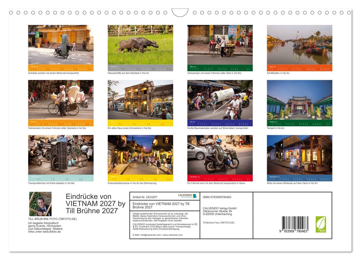 CALVENDO - Eindrücke von VIETNAM 2027 by Till Brühne 2027 (Wandkalender 2027 DIN A3 quer), Monatskalender: Dieser Kalender zeigt interessante Eindrücke des Landes Vietnam.