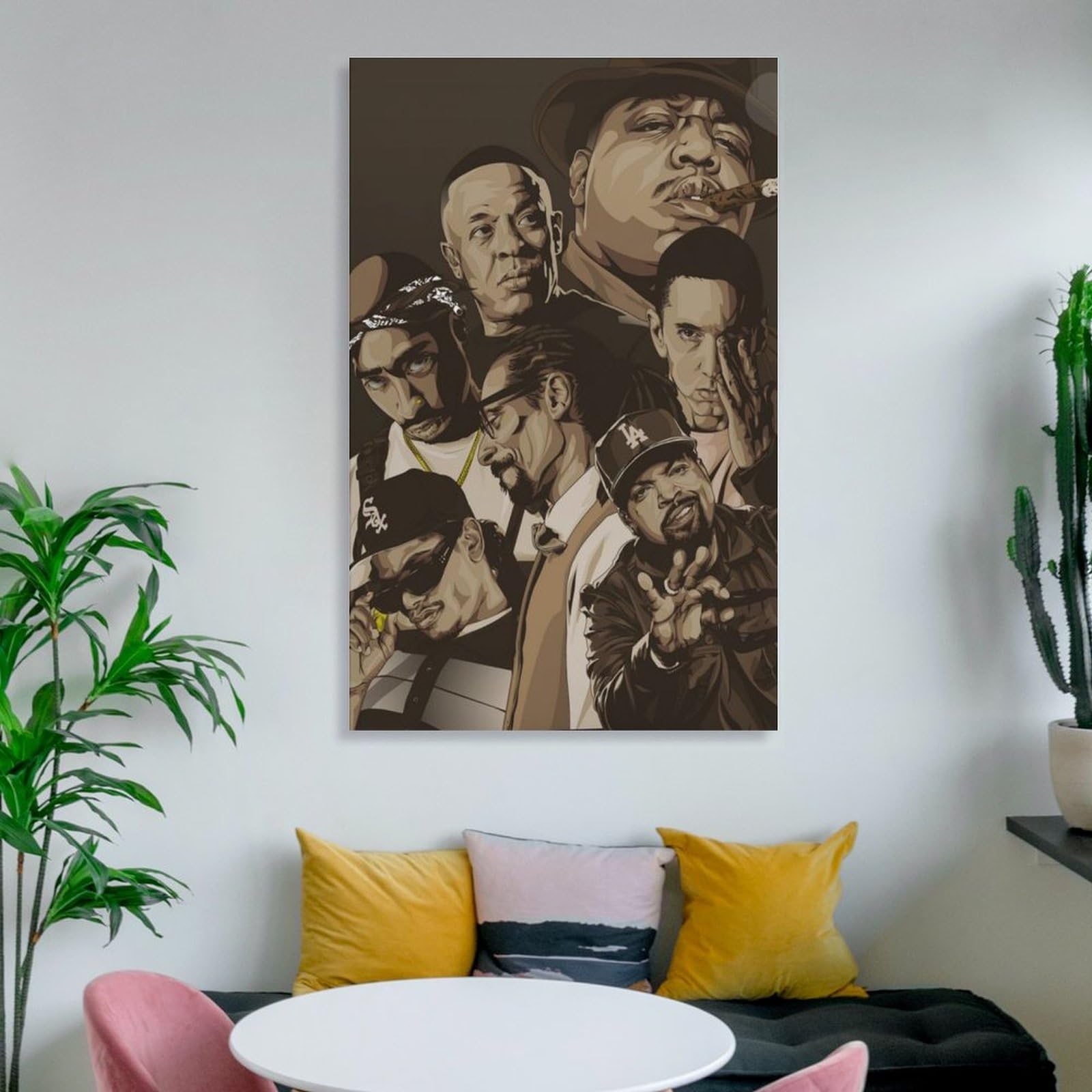 Stampa artistica da parete su tela, motivo: cantante rap, hip hop, tutte le stelle, stampa artistica da parete, poster artistico per stanza, 60 x 90 cm