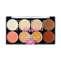 Vista 1 de Ruby Kisses 3D Face Creator Cream Foundation & Concealer, 12 Hours Long Lasting, Medium to Full Coverage, Non-Greasy, Ideal for Makeup & Contour