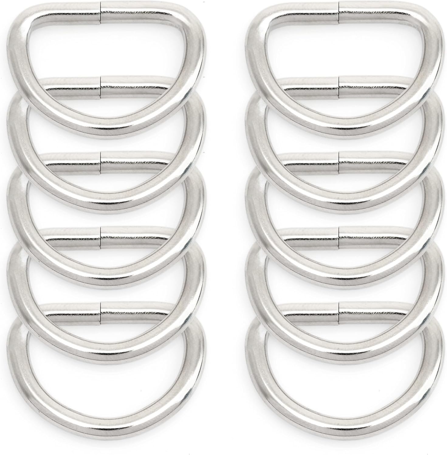 CRAFTMEMORE D-Ring Findings 5/8, 3/4 & 1 Inch Metal Non Welded D Rings for Belts Bags Lanyard Leathercraft Avail 4 Colors (3/4" x 20 Pack, Silver) - Image 4