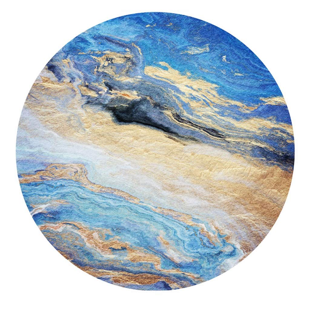 Tapis rond pour chambre et salon motif peinture à l'huile scandinave