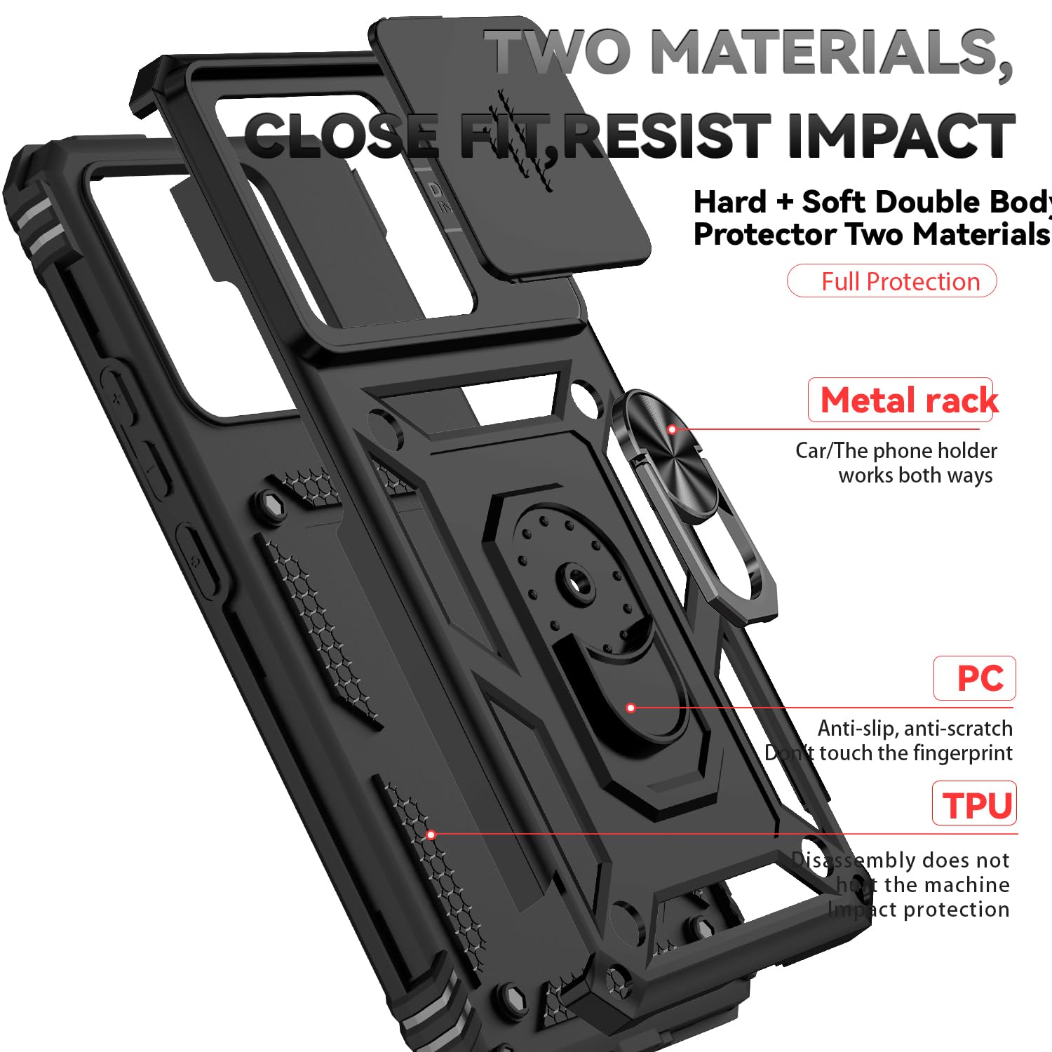 Case For Xiaomi 14T Case With Slide Camera Cover, Built-in - View #3