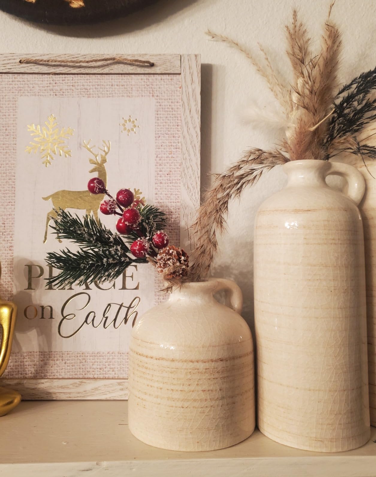 Künstliche Tannenzapfen, 15,2 cm, beflockte Stechpalme, rote und weiße Beeren, Weihnachtsspieße und Sprays, künstliche Blumenplektren mit Tannenzapfen für DIY-Geschenke, Blumenarrangements, 30