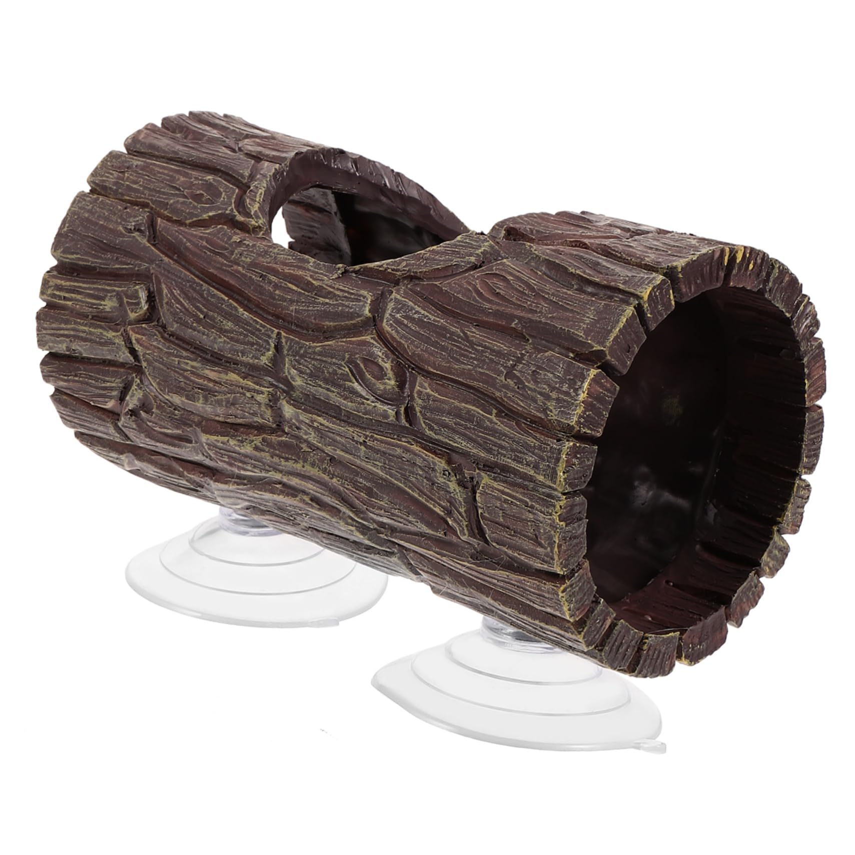 CIYODO Reptile Hide Cave Resin Trunk Statue for Fish Tank Natural Climbing for Lizards Frogs Turtles and Crabs Habitat Accessory for Reptile Enthusiasts