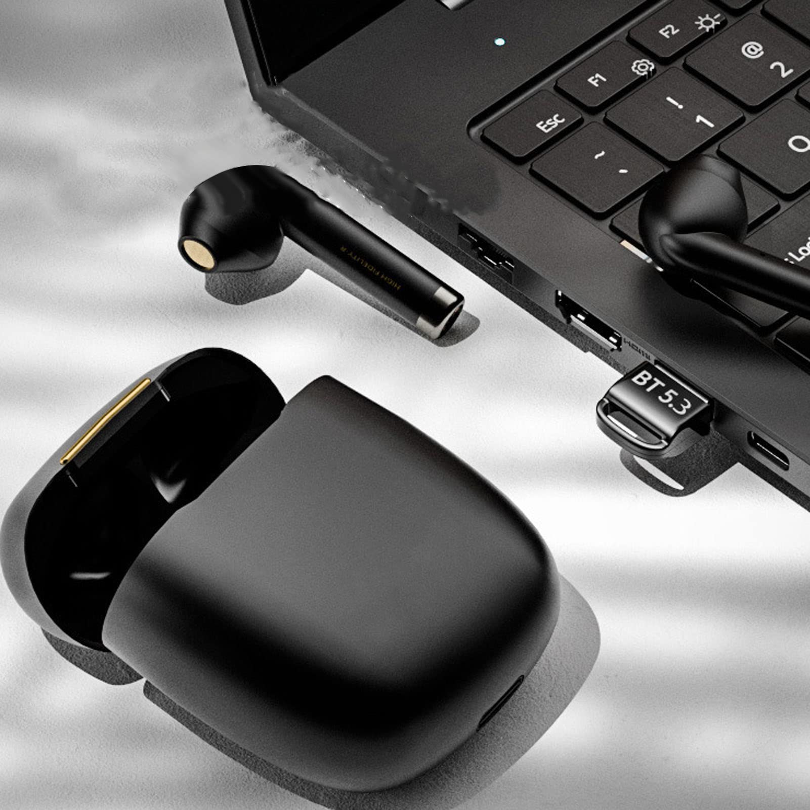 2023 Nuevo Adaptador Bluetooth ACTUALIZADO para PC, Bluetooth 5.3 USB Dongle Receiver PC Driver Free Plug and Play, Compatible con Windows 7 8.1 10 11 y Linux,