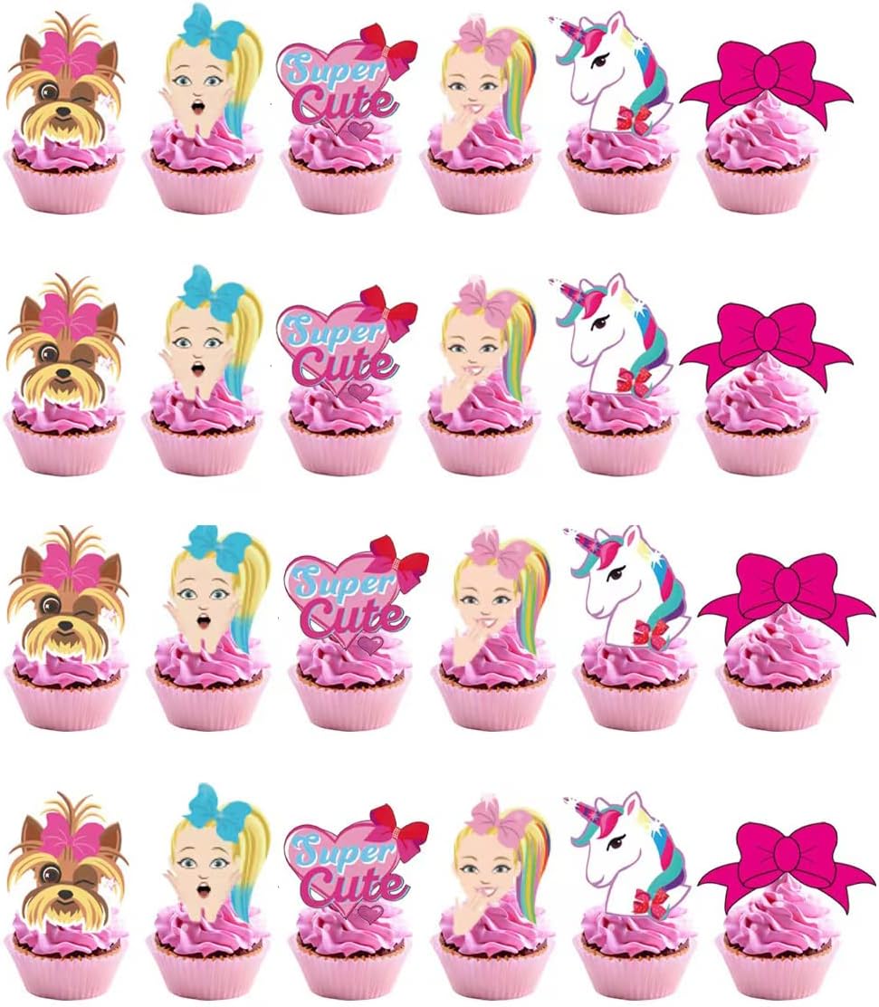 24Pcs Cupcake Toppers, Happy Birthday Cupcake Toppers for