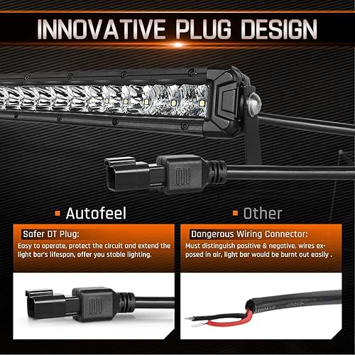 Miniatura 3 de AutoFeel Barra de luz LED de 30 pulgadas de 18000 lm de inundación y haz puntual, luz LED de una sola fila para conducción de luz todoterreno para