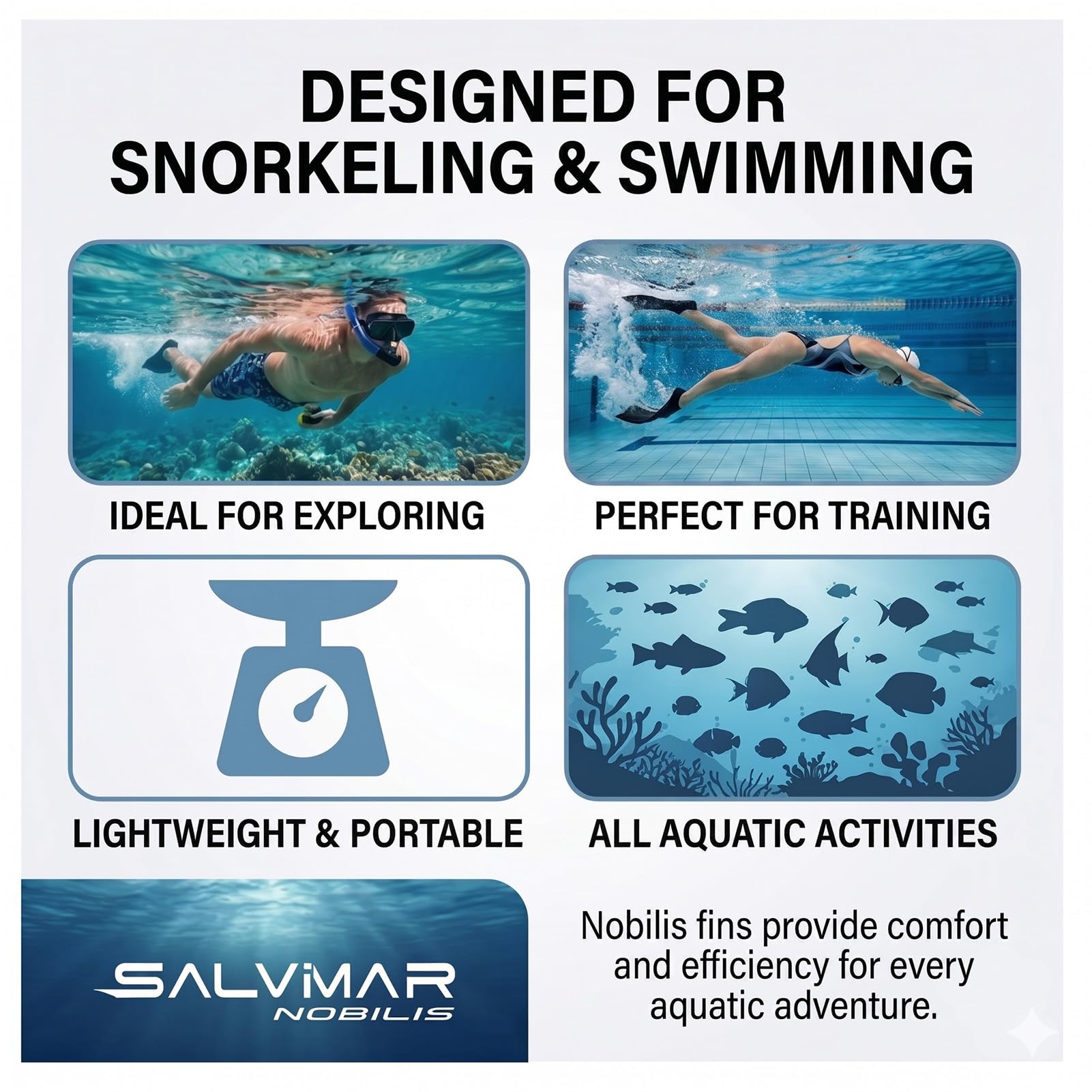 SALVIMAR Nobilis - Pinna da Snorkeling Unisex Adulto