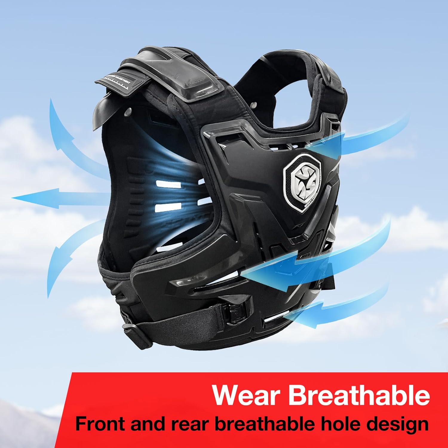 Scoyco Chest Protector Motocross, Motorcycle Armor Vest Lightweight Breathable Dirt Bike Chest and Back Protector Adjustable Protective Gear for Adult Road Racing Riding Cycling - Image 5
