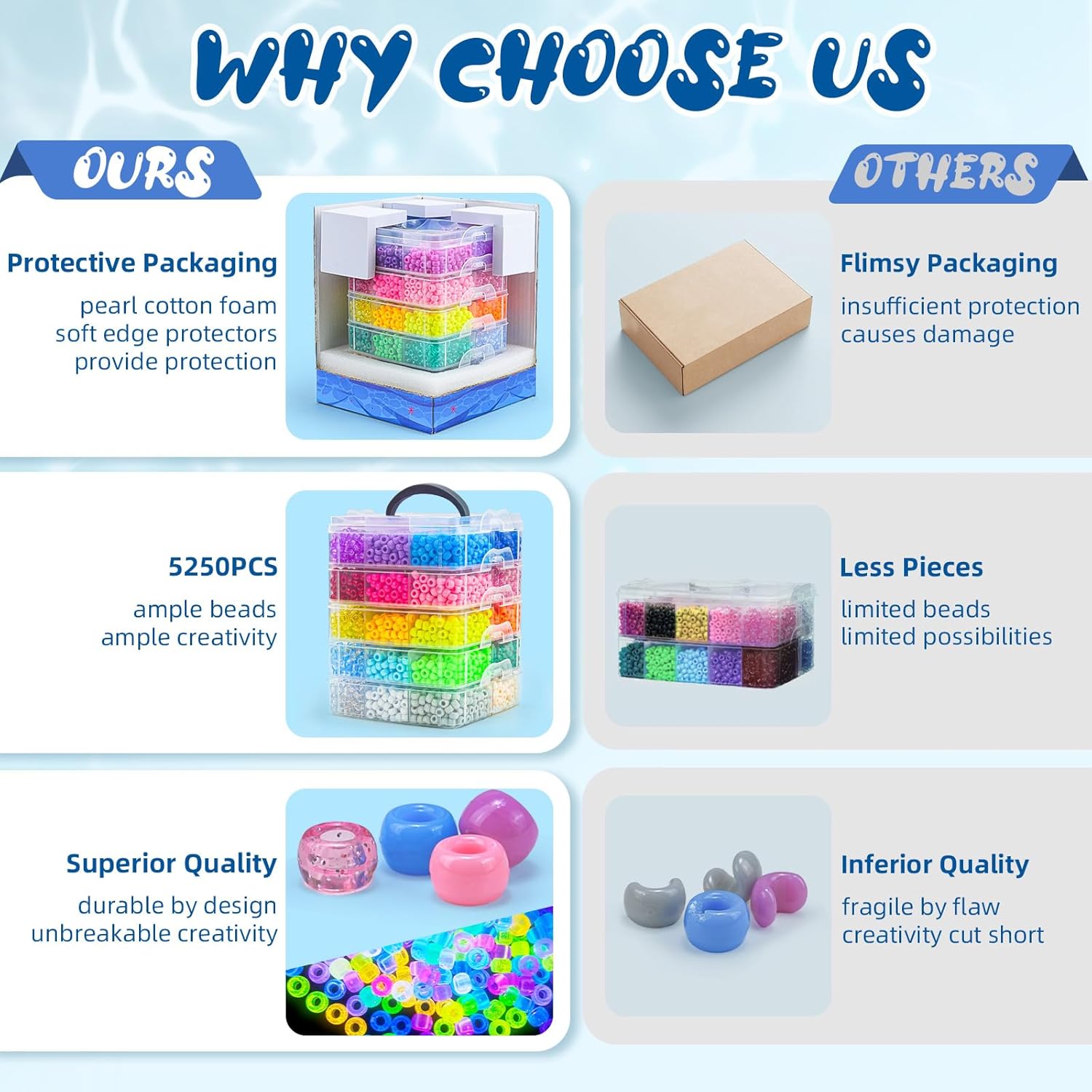 Gionlion 5250 PCS Pony Beads 30 Assorted Colors Includes Glow in The Dark Bead, Kandi Beads for Jewelry Making, Friendship Bracelet, 6x9mm Hair Bead for Braids in Shock Resistant Packaging - Image 2