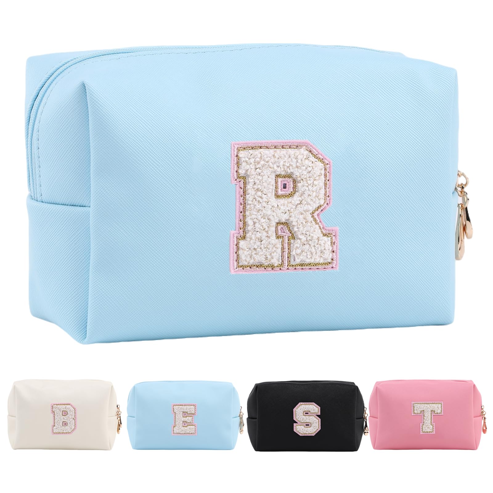 Personalized Makeup Bag,Waterproof Travel Makeup Pouch Cosmetic Bag Birthday Gift for Women Mom，Bride Bridesmaid Cosmetic Bag A-Z — view 145