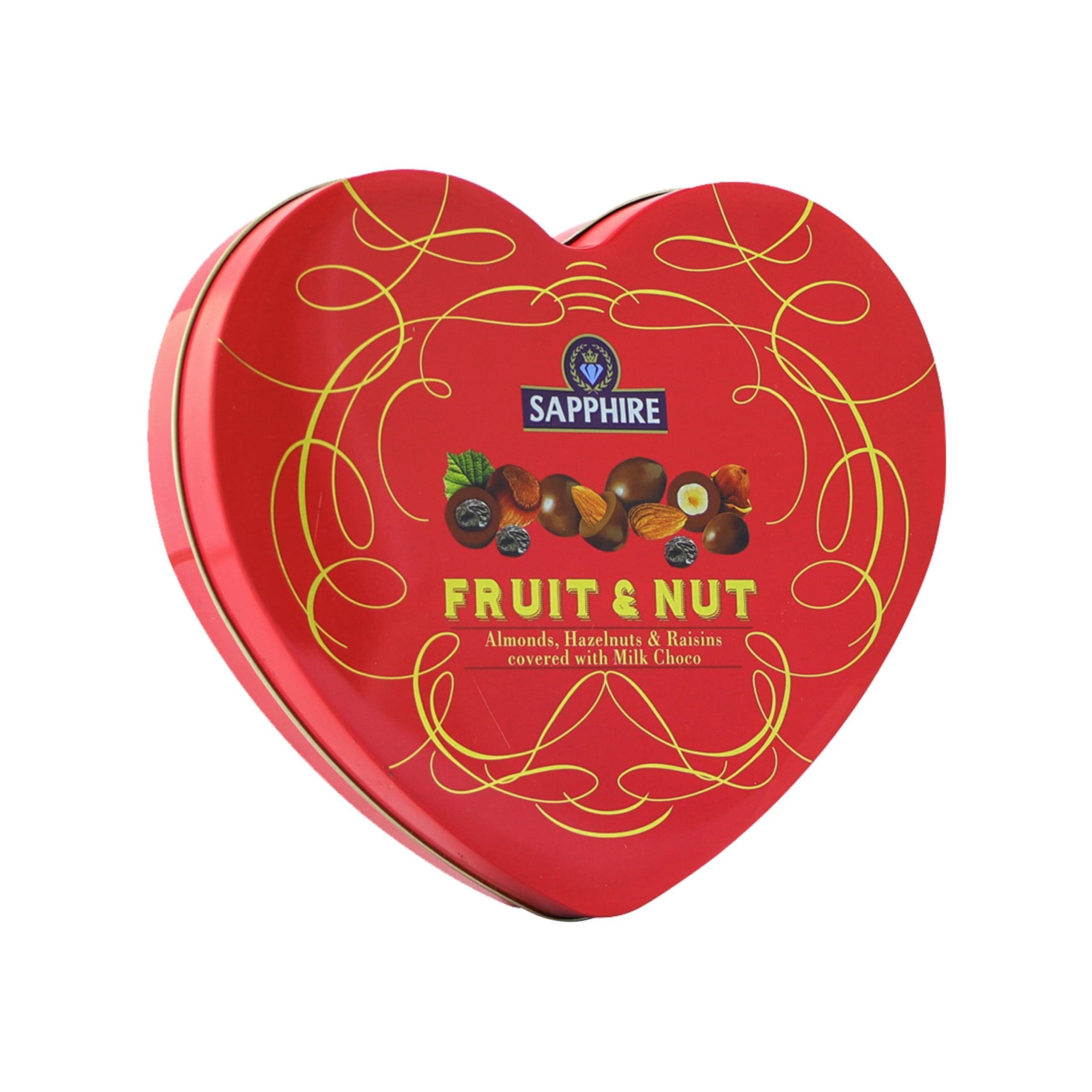 See full amazon price history chart for Sapphire Fruit and Nut Heart Tin Box Pouch, 160 g | Mouth Melting Milk Chocolate With Nutritious and Nutty Crunch Sapphire Fruit and Nut Heart Tin Box Pouch, 160 g | Mouth Melting Milk Chocolate With Nutritious and Nutty Crunch (B082XNVZG8) Amazon Price History, Amazon Price Tracker
