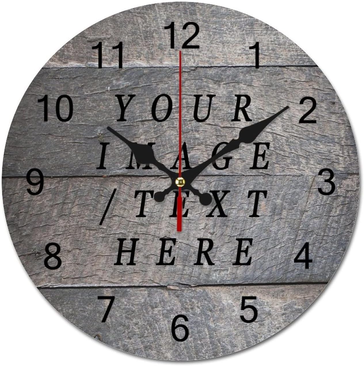 Custom Photo Clock 16", Farmhouse Wall Clock Battery Operated Non Ticking Silent Wall Clock Round Kitchen Wall Clock for Living Room Bedroom Decor