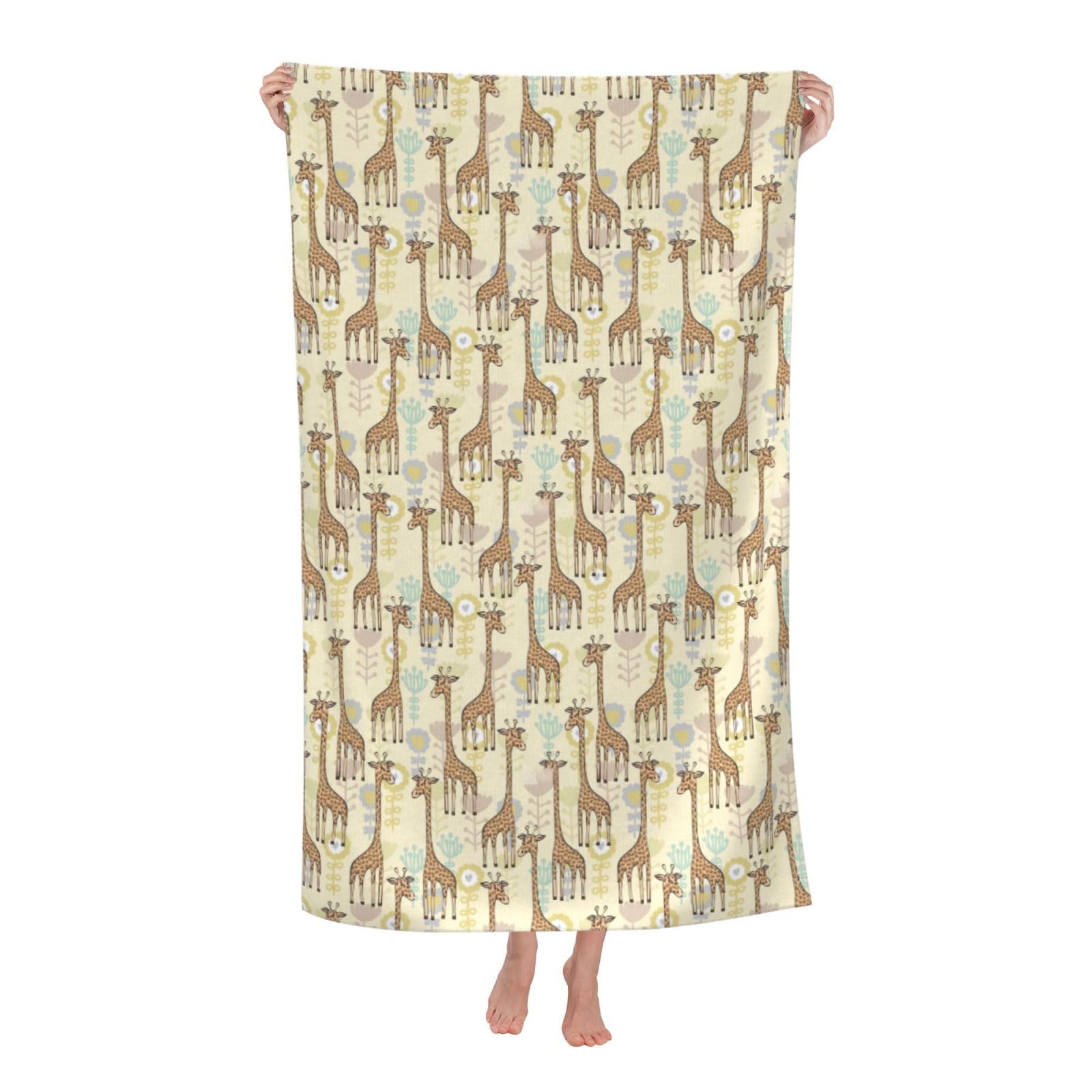 Cbaaghh Hand Drawn Giraffes Print Adult Beach Towels,Beach & Pool Towel,Beach Towels,Towels For Camping