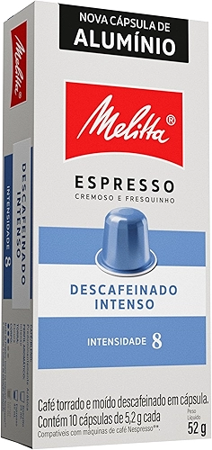 Capsula Melitta Descafeinado Intenso - Intensidade 8 - Compativel Nespresso