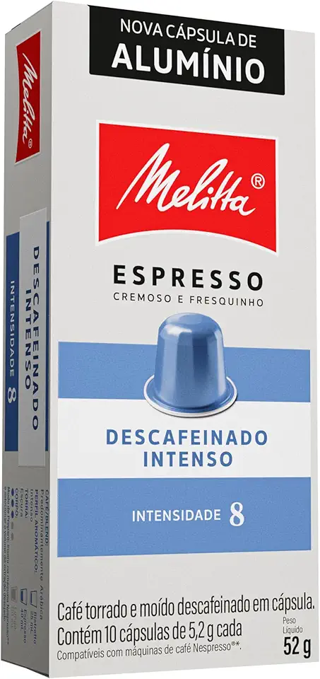 Capsula Melitta Descafeinado Intenso - Intensidade 8 - Compativel Nespresso