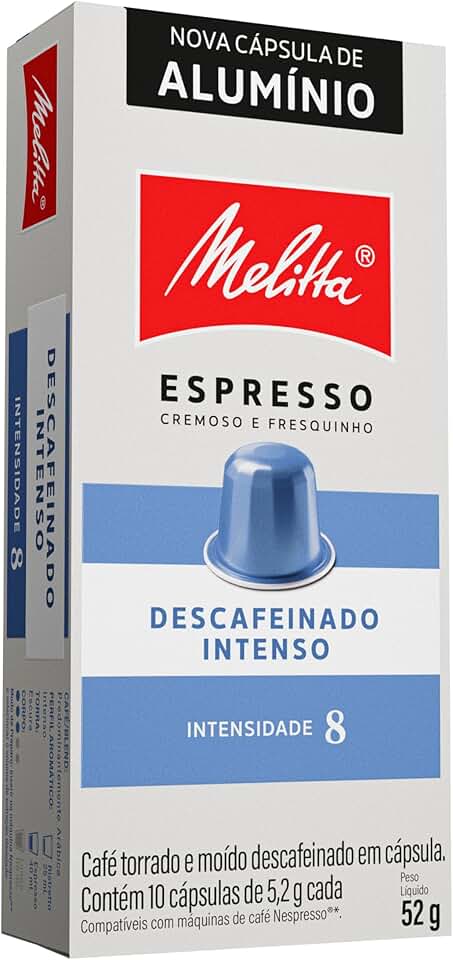 Capsula Melitta Descafeinado Intenso - Intensidade 8 - Compativel Nespresso