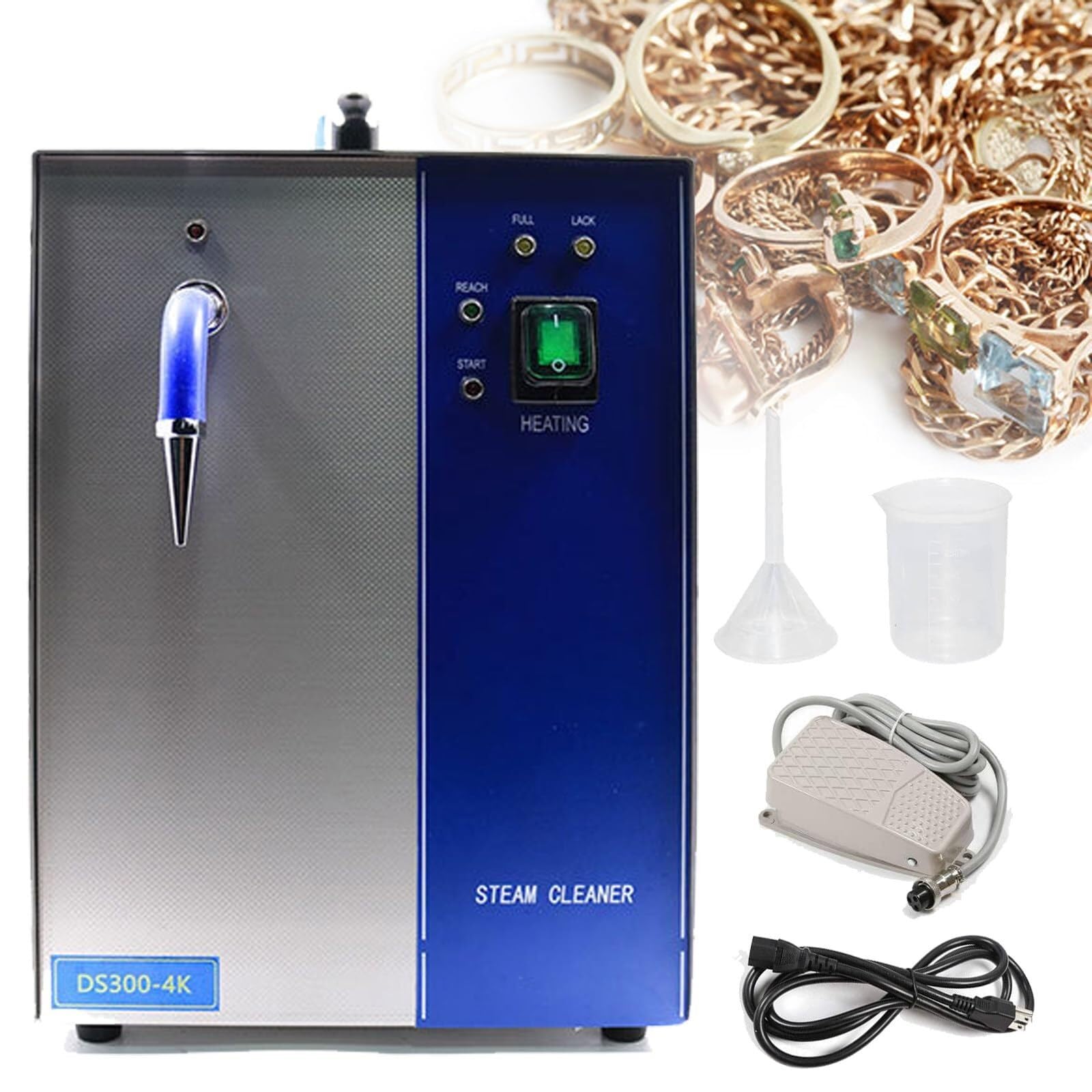 1300W 2200W Professional Jewelry Steam Cleaner 2L 4L Stainless-Steel Jewelry Cleaning Machine for Jewelry Stores Cleaning Jewelry 4l