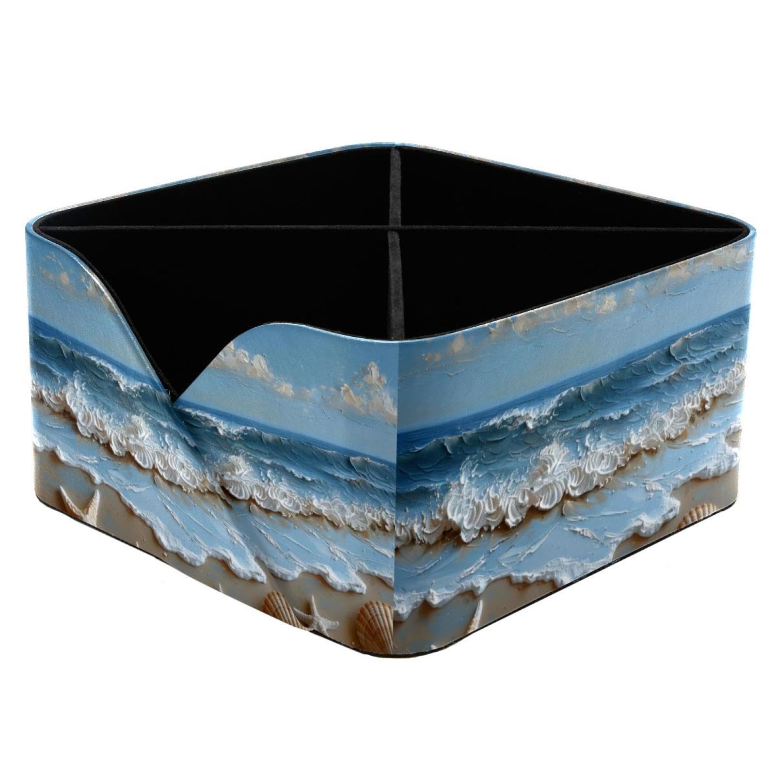 Porte-stylos organiseur de bureau rectangulaire coquillages et mer