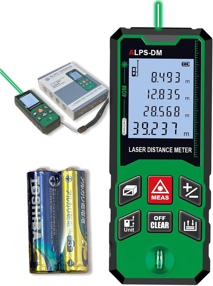 Amazon.co.jp: 【ALPS-SANKEN】 レーザー距離計 緑 明るい 最大測定