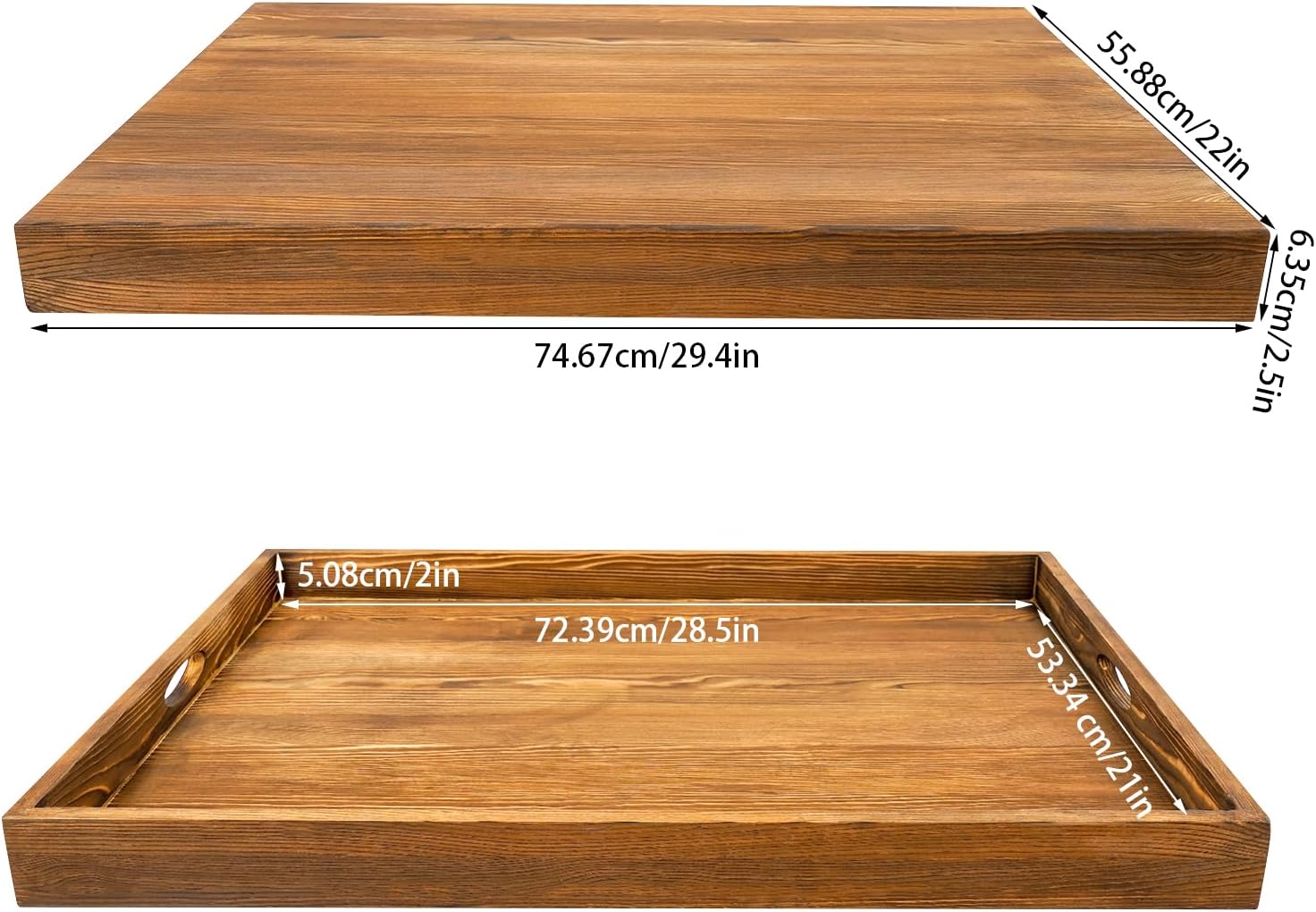 Noodle Board Stove Cover, 29.5"X22" Wooden Stove Top Cover, Noodle Rustic Kitchen Serving Tray Rectangle Stoves Covers Protector with Raised Edge for Small Apartments Kitchenettes RVs (Original color)