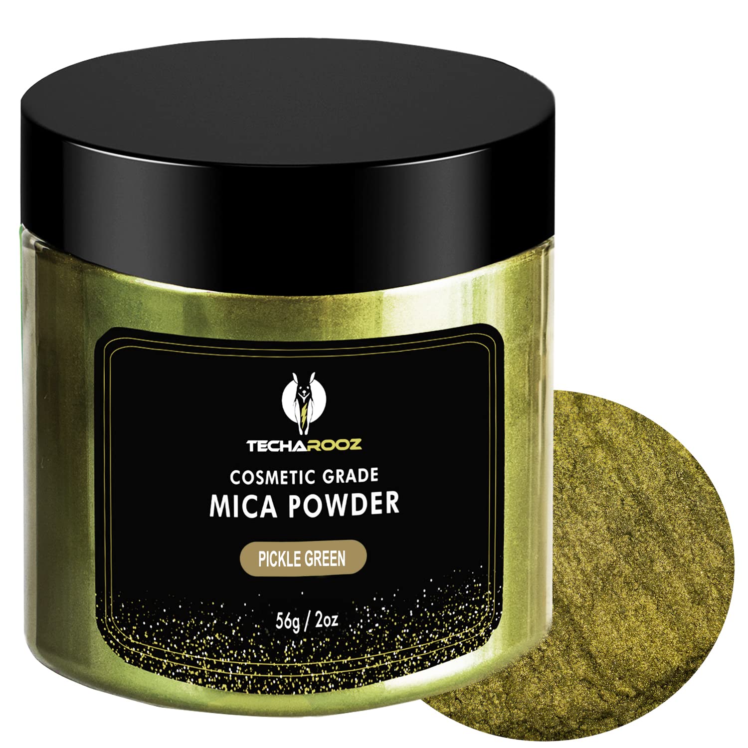 Pickle Green Mica Powder for Epoxy Resin 56g / 2oz. Jar - Techarooz 2 Tone Resin Dye Color Pigment Powder for Lip Gloss, Nails, Colorant for Slime Bath Bombs Soap Making &amp; Polymer Clay