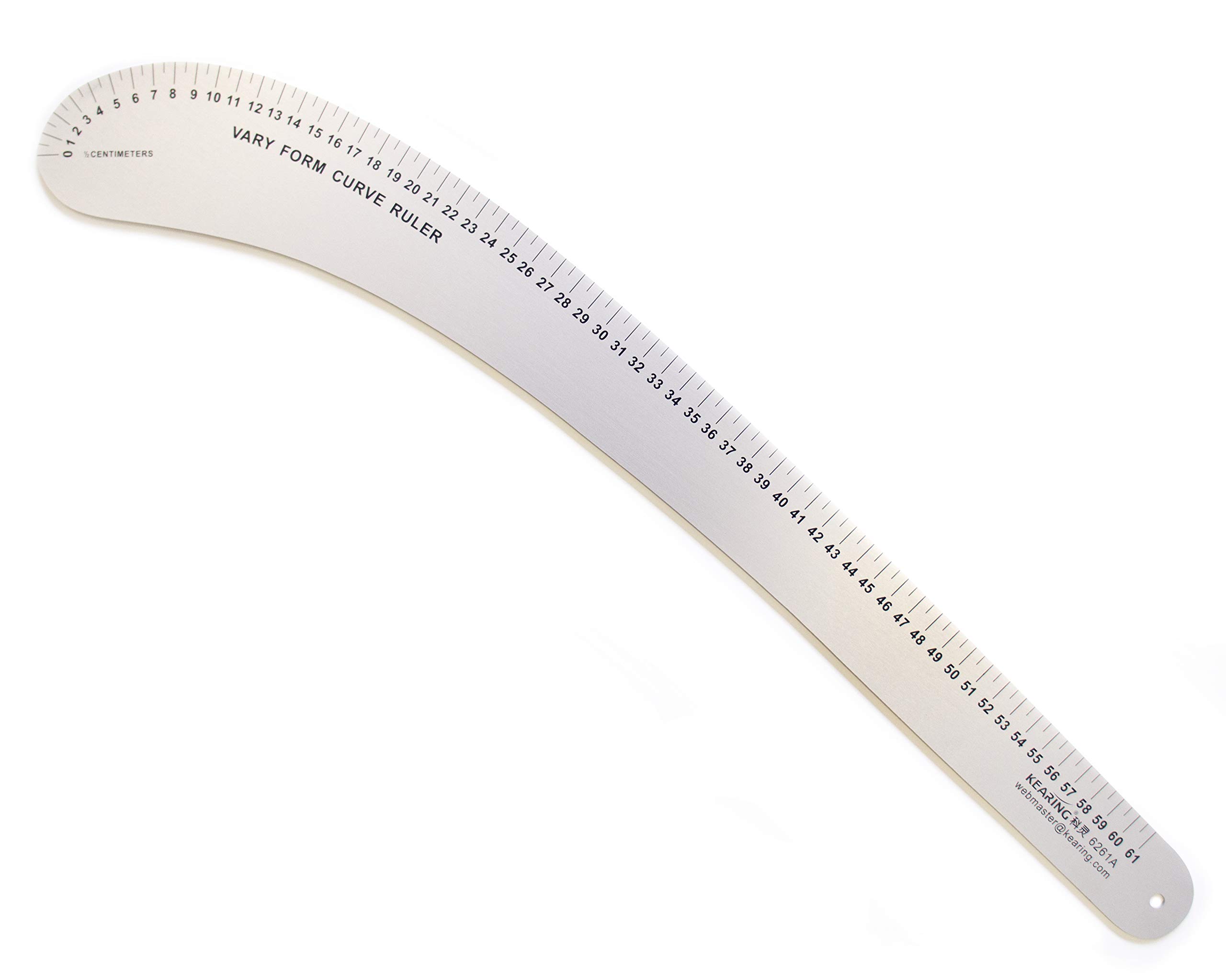 Hand Boys Silver No.6261a Metric Vary Form Curve Ruler, Aluminum 61Cm