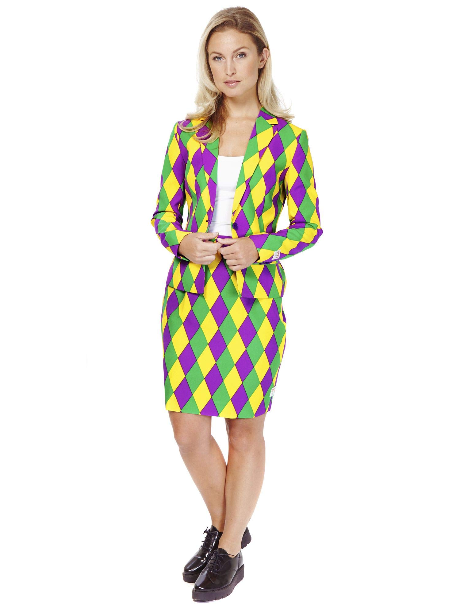 OppoSuits - Verrückter Anzug mit lustigen Prints für Damen - Komplettes Set: Jacke und Rock