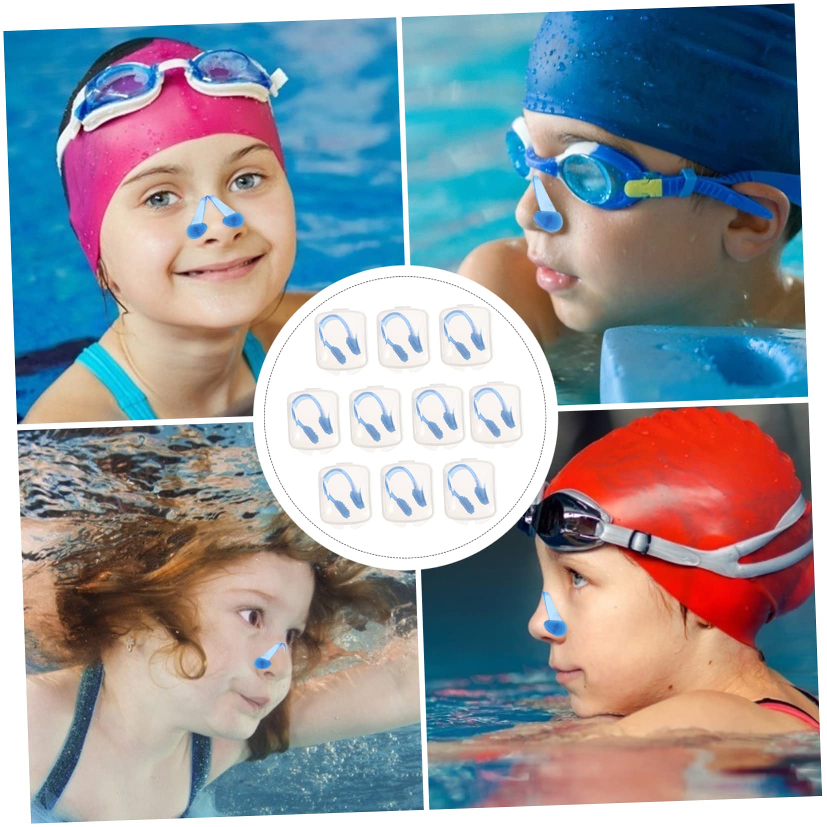 8 Sets Nasenklammer Zum Schwimmen Tragbare Nasenblutenstöpsel Design Für Jungen Mädchen Und Erwachsene 10 Stück * 8