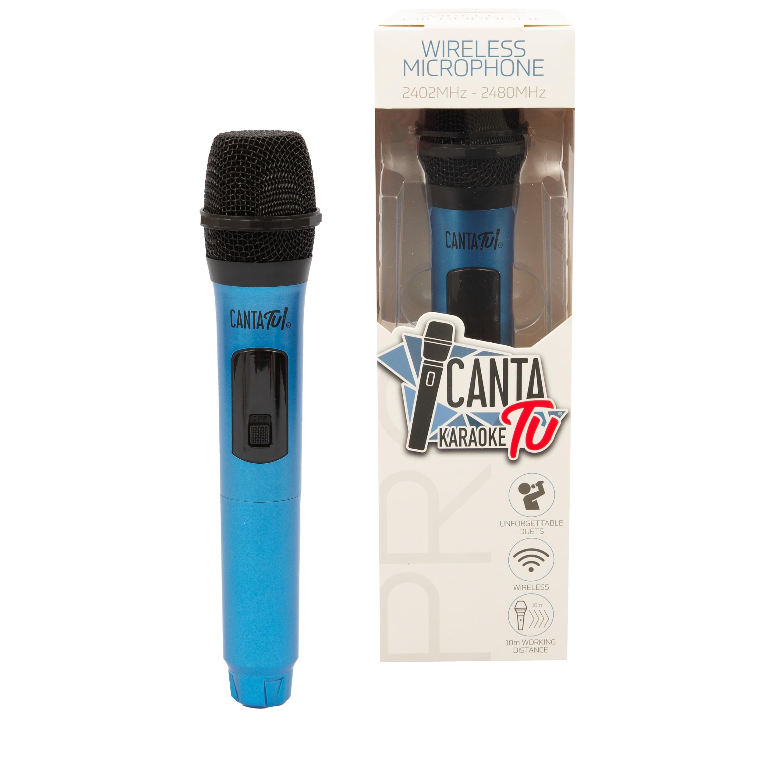 CANTA TU Tu Karaoke Microfono Wireless Pro 2023, Microfono Karaoke Senza Fili, Frequenza 2402MHz-2480MHz, 4 Colorazioni Disponibili, Compatibile PRO 2023, Ideale per Duetti,Blu