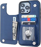 Vista 17 de ONETOP - Funda compatible con iPhone 15 Pro Max con soporte para tarjetas, funda de piel sintética con ranuras para tarjetas, doble cierre magnético